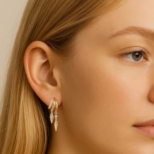 Freekiss Pearl Earrings for Women Trendy: Flat Back Stud Earrings 14K Gold Plated/925 Sterling Silver Freshwater Pearl Dangle Earrings Cute Bow Earrings Wedding Jewelry Birthday Gifts for Women Girls - style: Short Zircon-GD