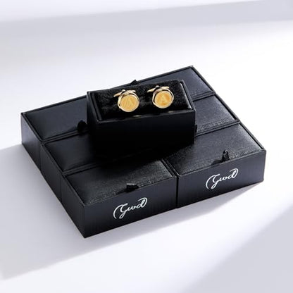 GWD Initial Cufflinks for Men Classic Cuff links Mens Letter Shirts CuffLinks Wedding Gift - color: D