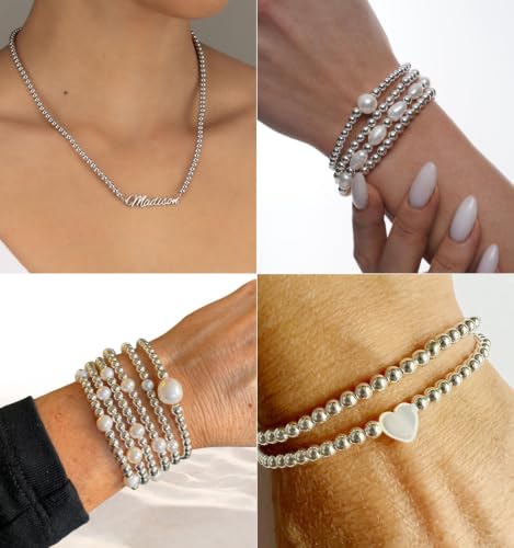 8000PCS Silver Beads for Jewelry Making 4mm Small Seed Beads Bulk | Round Spacer Beads with Holes for Bracelet Necklace Earrings Crafting - color: silver(4mm)