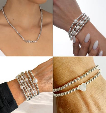 8000PCS Silver Beads for Jewelry Making 4mm Small Seed Beads Bulk | Round Spacer Beads with Holes for Bracelet Necklace Earrings Crafting - color: silver(4mm)