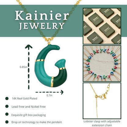 Kainier Bubble Letter Initial Necklace for Women, Colorful Balloon Alphabet Name Pendant Dainty Cute 14K Gold Plated Necklaces Jewelry Gifts… - color: Colourful, style: G