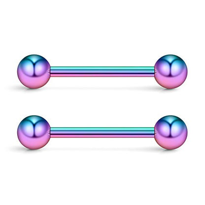 316L Stainless Steel Nipple Shield Barbell Ring Bar Body Piercing 14G - style: Mix Color(12pcs)