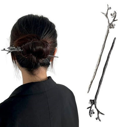 Snmzlc 2 Pcs Hair sticks for buns,French hair pins for women,Buns and Updos with No Hair Damage,Metal French Pin Great Hold,Suitable for fine & thick hairUS298