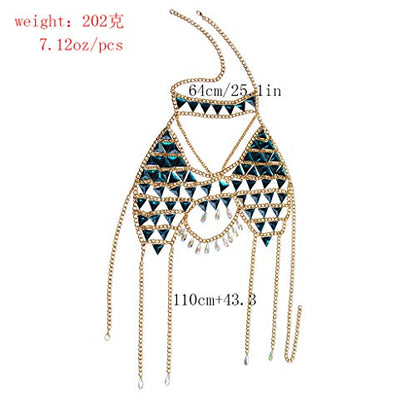 Women's Sexy Suit Body Chain - color: C-Gold Colour