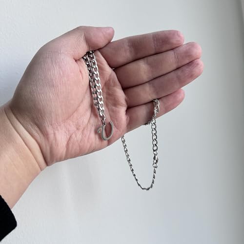 Stainless Steel Initial A-Z Necklace for Men Women,Cuban Chain,Titanium Steel Initial Letter Pendant Charm Necklaces Accessories Jewelry for Woman Man,21 Inch Chain - color: U