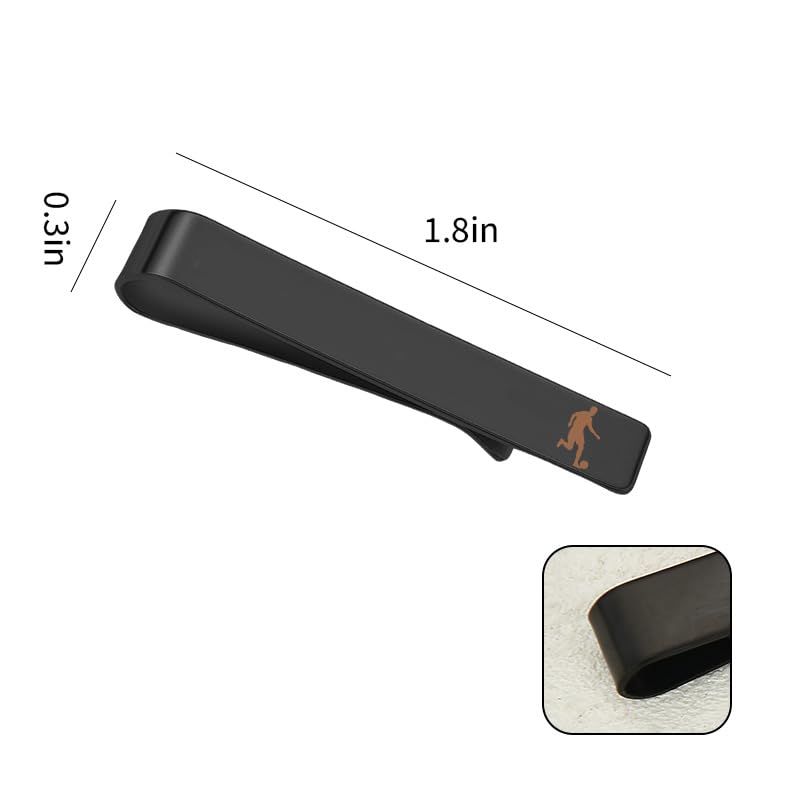 Mens Airplane Tie Clip for Boyfriend Husband Son Flight Attendant Accessories for Men - style: Black Football