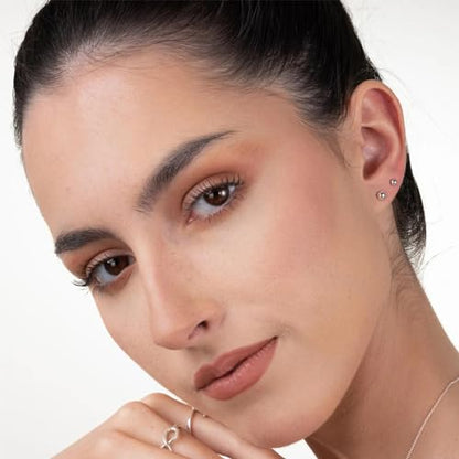 JINERA 5 Pairs Stud Earrings for Women 14K Plated Gold/Silver Pearl Ball Small Stud Earrings Set Cartilage Piercing Hypoallergenic Lightweight Flatback Earrings Jewelry Gifts for Women - color: 5 Pairs Silver Ball Stud Earrings