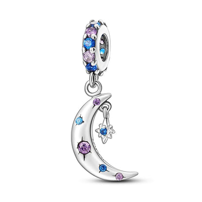 925 Sterling Silver Charms for Bracelets and Necklaces Beads Jewelry Charms for Women - color: Moon Charm