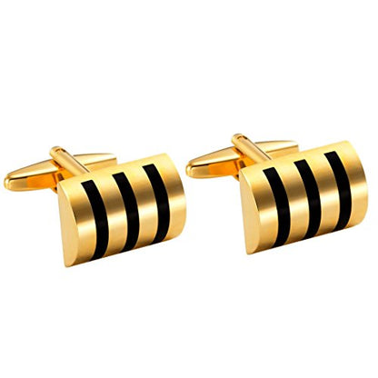 Urban Jewelry Mens Stainless Steel Nautical Knot Cufflinks Formal Wear | Nautical Cufflinks Stainless Steel Rust Resistant Finish Formal Wear Essential Business Style Essential Design - color: Whiskey Barrel Gold Cufflinks