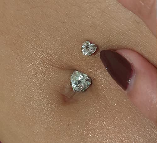 QWALIT Belly Rings - Short Bar Belly Button Rings in Surgical Steel with Opal Stones - 6mm & 10mm - color: E11-3pcs silver-short 6mm