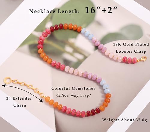 Aobei Pearl 18K Gold Plated Paperclip Chain Choker Satellite Chain Freshwater Cultured Biwa Pearl Pendant Necklace Dainty Turquoise Jewelry for Women - color: Multi-colors