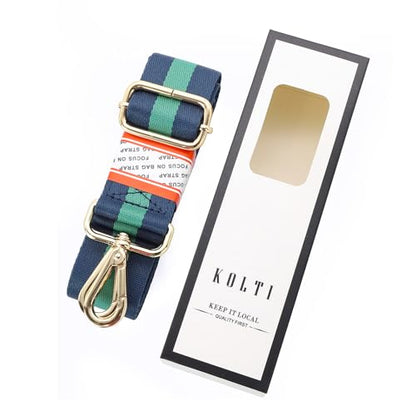 Kolti Purse Strap Replacement Crossbody Handbag Stripe Wide Adjustable - color: Gold Buckle-11