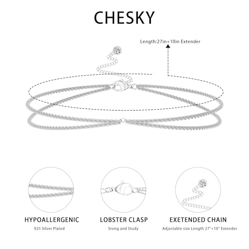 CHESKY Silver Plated Waist Chain Body Chain Jewelry, Belly Chain for Women - style: 4