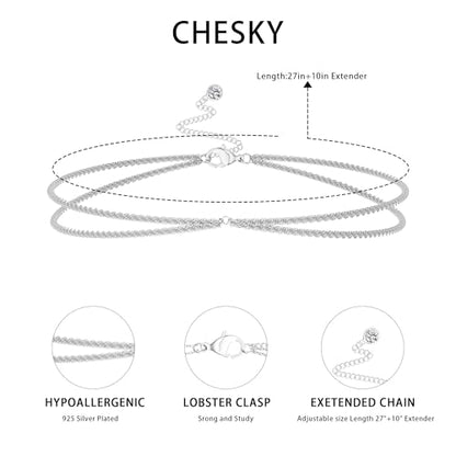 CHESKY Silver Plated Waist Chain Body Chain Jewelry, Belly Chain for Women - style: 4