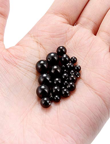 Prjndjw 25Pcs 14G 16G Replacement Balls internal thread & Externally Threaded Surgical Steel Balls Industrial Barbell Tongue Nipple Belly Button Eyebrow Rook Piercing Rings Parts 3MM-8MM - color: 25Pcs-14G-BLACK