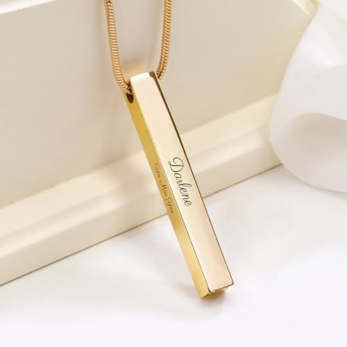 GetUrns Custom Engraved Necklace Handmade Memorial Jewelry Gift - color: Gold