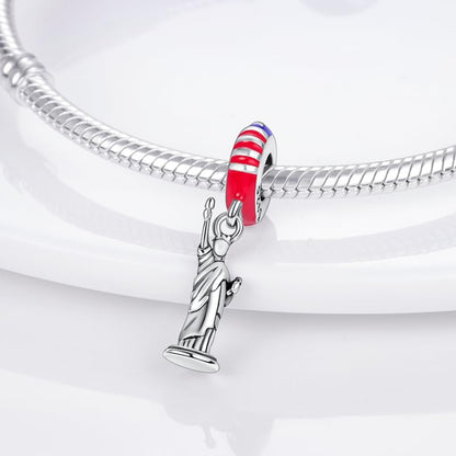 925 Sterling Silver Charms for Bracelets and Necklaces Beads Jewelry Charms for Women - color: New York Statue of Liberty Charm