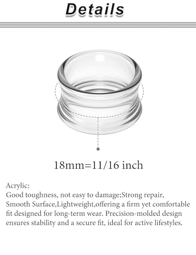 6G-50mm Hollow Acrylic Ear Plugs Tunnels for Women Men Double Flared Saddle Ears Gauge Plug Stretcher Expander Piercing Body Jewelry Black White Clear 1 Pairs - color: Clear, size: 18mm = 11/16 inch