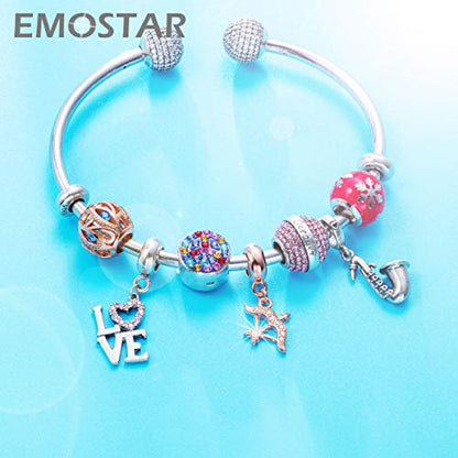 EMOSTAR Zodiac Sign Charms fits European Charm Bracelet – Rose Gold 925 Sterling Silver Necklace Pendant, 12 Horoscope Constellation Dangle CZ Birthstone Beads, Gifts for Women/Men/Birthday - color: Sagittarius (11.22 – 12.21)