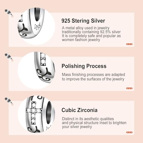 Annmors S925 Clip Spacer Safety Chain Stopper Charms for Pandora, Gift Mom Daughter Friend Sister Wife Grandma Girlfriend Fmaily On Christmas Mothers Valentines Halloween Graduation - color: C05-2pcs Silicon Spacer