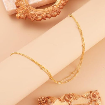 Kenivira 925 Sterling Silver Ankle Bracelets For Women Dainty Layered Waterproof 18K Gold Plated Anklets For Women Beach Adjustable Anklet Foot Jewellery - color: layerd-G