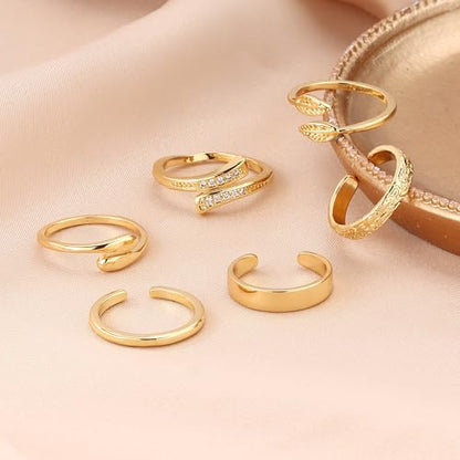 SONNYX 14K Gold Silver Toe Ring for Women | Non Tarnish Adjustable Simple Open Band Toe Rings Summer Beach Foot Jewelry for Women - color: Gold 1