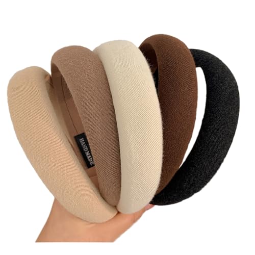 5pcs Wide Headbands for Women Non Slip - 1.2 Inch Thick Headbands for Women’s Hair - color: Brown