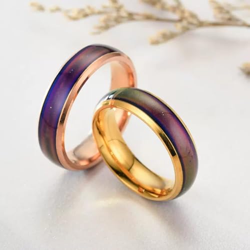 4pcs Stainless Steel Temperature Responsive Color Changing Rings for Men Women Mood Ring Fashion Forward and Innovative