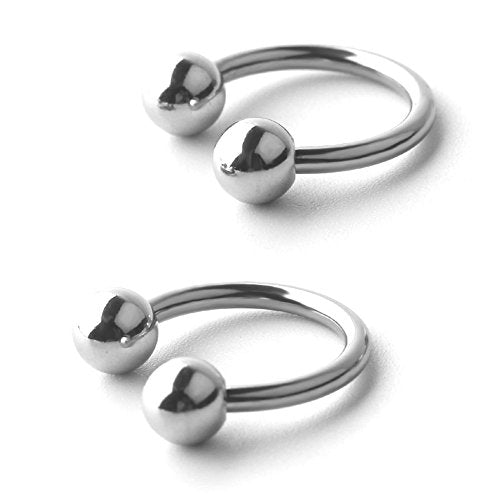 Ruifan 14G CBR Horseshoe Circular Rings 316L Surgical Steel for Lip Eyebrow Tongue Nipple Helix Tragus Cartilage Septum Piercing Jewelry - style: Piercing Jewelry