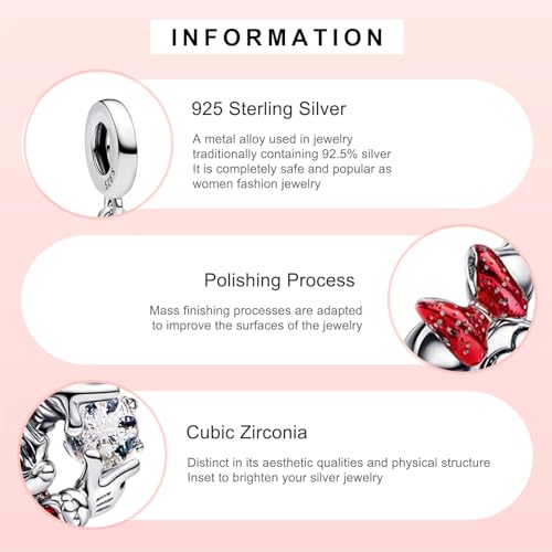 MITSOKU 925 Sterling Silver Charms for Bracelets Necklaces Animal prototype Pendant Safety Chain Dangle Pendants Beads Christmas Day Charms Jewelry Gift for Women - style: Cute Mouse In A Red Skirt