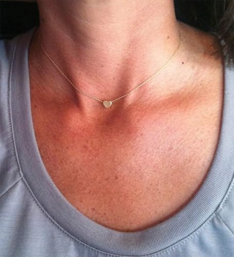 YANCHUN Layered Necklaces for Women Gold Necklace Stack Star Heart Choker Dainty Necklace Love Heart Chain Jewelry Gifts for Women - color: 2:Gold heart choker