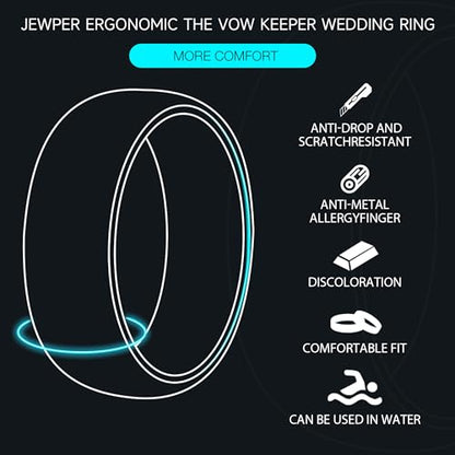 2/4/6/8mm Black/silver/gold Tungsten Rings for Men Womens Couple Fashion Jewelry Promise Engagement Wedding Band Hammered Inner ring inlaid with olive wood Carbide Polished Edge Comfort Fit - color: 8MM olive wood silver