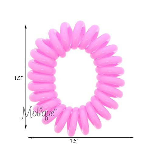Small Coil Hair Ties For Girls - Set of 6 Light Purple - color: Light Purple