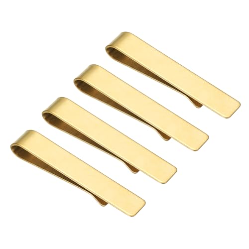 PATIKIL Skinny Tie Clips, Stainless Steel Tie Clips for Men Wedding Business - color: Gold