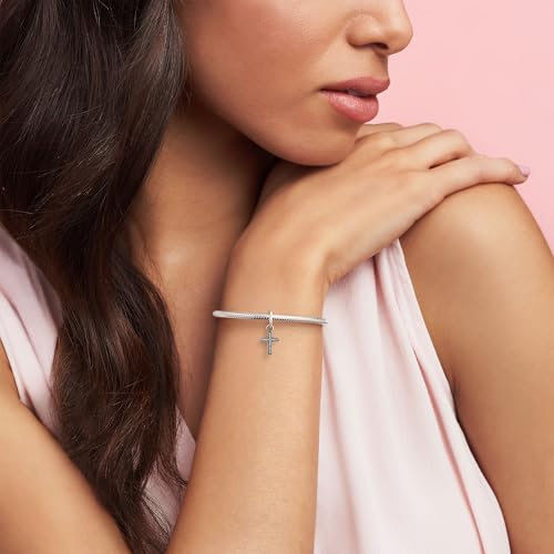 PANDORA Sparkling Cross Dangle Charm - Faith Symbol Design with Cubic Zirconia Stones - Hand-Finished - Jewelry for Her with Gift Box - Compatible with Moments & ME Charm Bracelets - Sterling Silver