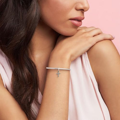PANDORA Sparkling Cross Dangle Charm - Faith Symbol Design with Cubic Zirconia Stones - Hand-Finished - Jewelry for Her with Gift Box - Compatible with Moments & ME Charm Bracelets - Sterling Silver