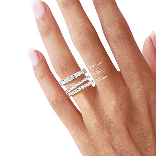 Bo.Dream Cubic Zirconia Eternity Rings Wedding Band 925 Sterling Silver - color: 0.49ct.tw(2.2mm half)