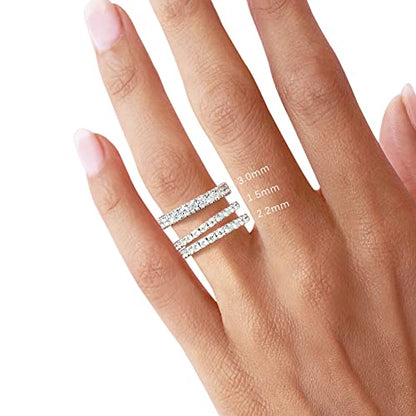Bo.Dream Cubic Zirconia Eternity Rings Wedding Band 925 Sterling Silver - color: 0.49ct.tw(2.2mm half)
