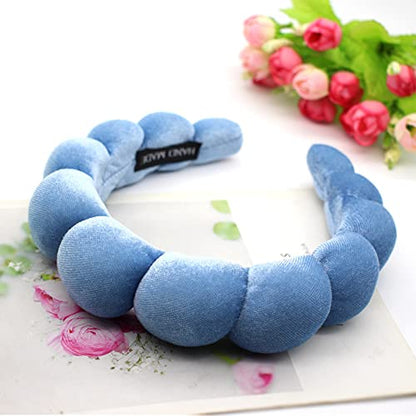 Headbands Women Hair Head Bands, Padded Fabric Hair Bands Wide Velvet Non Slip Headband Hair Accessories for Women Girls, Blue - color: Blue
