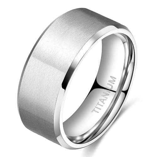 TIGRADE Titanium Rings 4MM 6MM 8MM 10MM Wedding Band in Comfort Fit Matte for Men Women Size 3-15 - color: silver 10mm