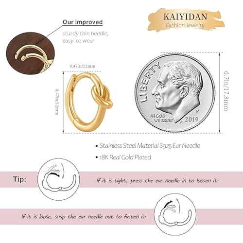 2 Pairs Gold/Silver Hoop Earrings For Women Set Trendy,14K Plated Gold Chunky Huggie Hoop Earings Pack,Oval Twisted Statement Silver Hoops,Fashion Jewelry Gift - color: 20) bow hoops