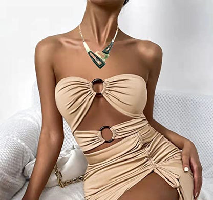 SFE Irregular Enamel Triangle Shape shell Collar Bib Bohemian Boho Statement Necklace Earrings Fashion Costume Jewelry Set for Women - color: Green-Gold Plated