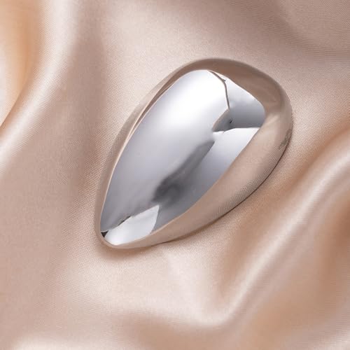 Geometric Teardrop Brooch for Women Gold Silver Statement Metal Brooch Pins Chunky Irregular Round Lapel Pin Coat Sweater Scarves Shawl Brooches Fashion Wedding Party Prom Jewelry - color: silver teardrop