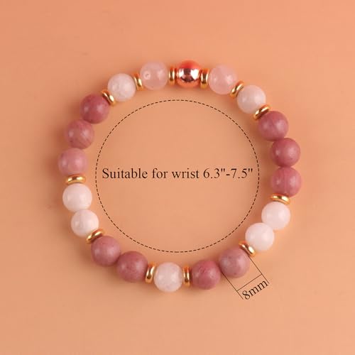 KSQS Healing Stone Bead Bracelet for Women, Natural Gemstones Balance Protection Bracelet, Spiritual Crystal Beads Bracelet Anxiety Relief with Meaning Card - color: Healthy Pregnancy-2