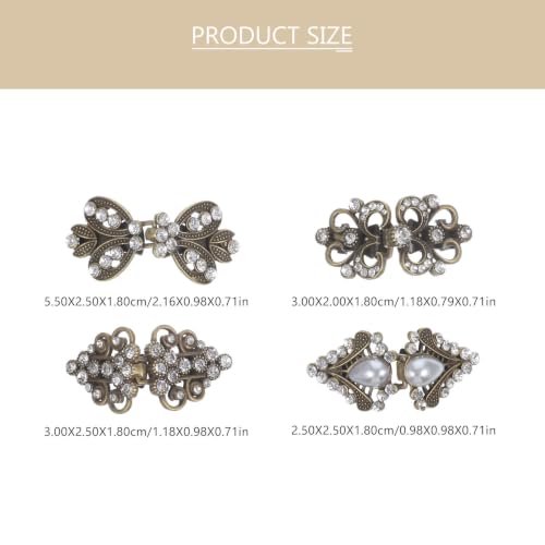Beaupretty 4pcs Vintage Alloy Sweater Clips Retro Cardigan Pins with Smooth Surface and Sturdy Design, Shawl Collar Clasps for Weddings and Anniversaries