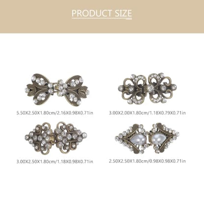 Beaupretty 4pcs Vintage Alloy Sweater Clips Retro Cardigan Pins with Smooth Surface and Sturdy Design, Shawl Collar Clasps for Weddings and Anniversaries