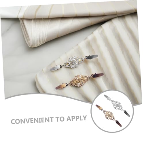 DOITOOL 2pcs Vintage Shawl Cardigan Clips Retro Dress Collar Brooch Pins for Women Silver Antique Bronze Vintage Sweater Cinch Clips for Scarves and Sweaters