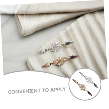 DOITOOL 2pcs Vintage Shawl Cardigan Clips Retro Dress Collar Brooch Pins for Women Silver Antique Bronze Vintage Sweater Cinch Clips for Scarves and Sweaters