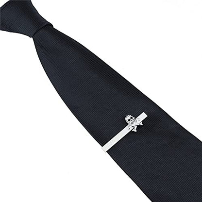 HAWSON 2 inch/ 2.2 inch Tie Clip for Men, Novelty Tie Bar Clip for Men and Boys, Interesting Tie Clip for Party - color: Skull