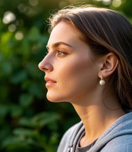 925 Sterling Silver Hoop Handpicked AAA+ Quality 7.5-8mm White Freshwater Cultured Pearl Dangle Drop Earrings Jewelry for Women - color: 8. Gold Plated Barrel